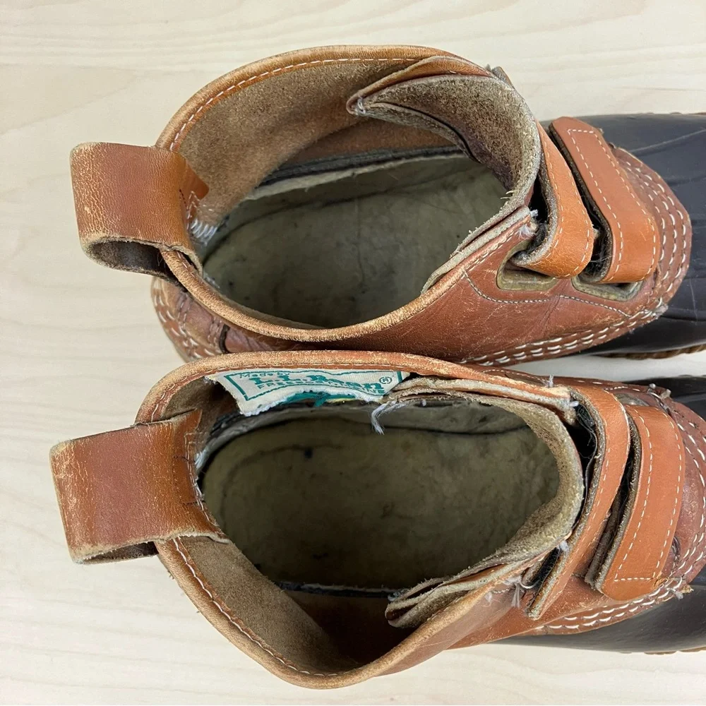Vintage L.L. Bean Men’s Size 8.0 M Duck Boots Brown Leather Straps Hunting Shoe
